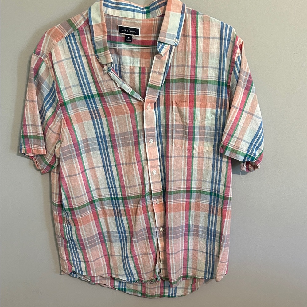 Club Room Multicolor Plaid Button Down Shirt